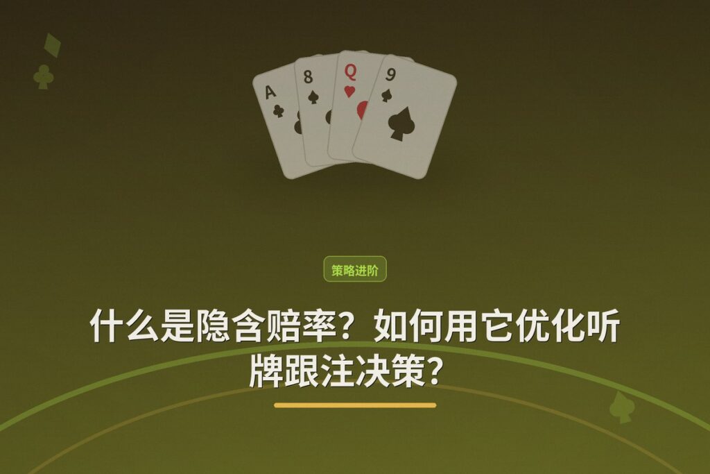 什么是隐含赔率 - 【德扑数学】什么是隐含赔率？如何用它优化听牌跟注决策？